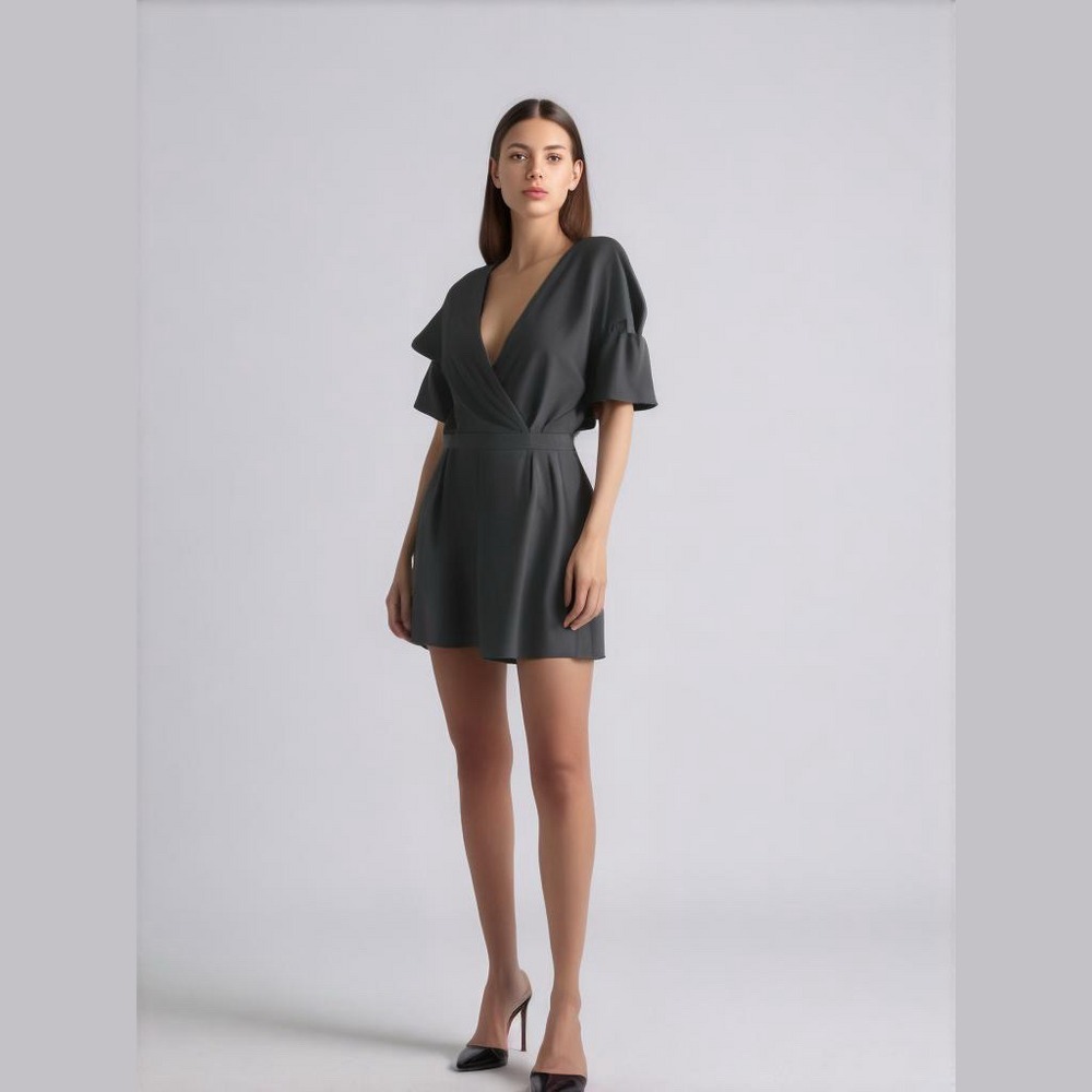 Zara Basic Black Romper Cold Shoulder Woman's Siz… - image 2